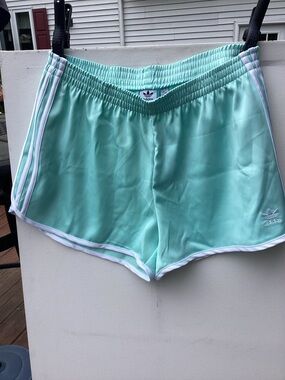 adidas Mint Green Women's Athletic 3-Stripe Shorts